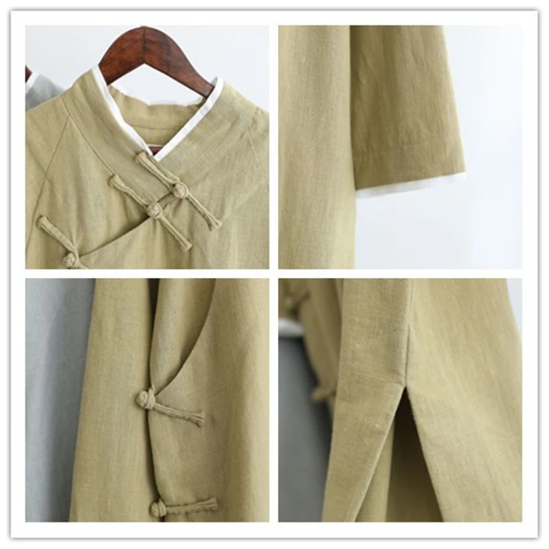 

Hisenky New Spring Autumn Chinese Traditional Robes Men Retro Ethnic Style Hanfu Long Designer Outfit Tang Suit Jacket X-Long