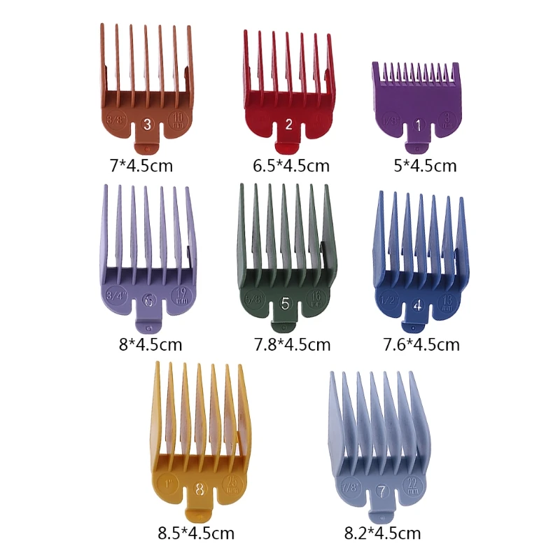 

8Pcs Professional Salon Universal Hair Clipper Limit Comb Guide Attachment Size Barber Replacement Hair styling Tool New