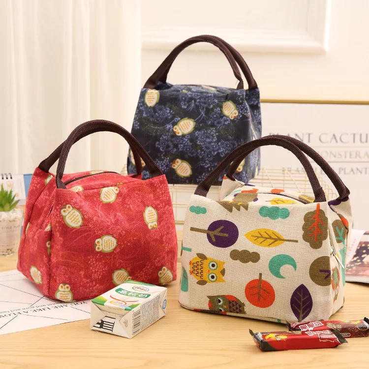 

Cute Owl Lunch Bag Waterproof Nylon Women Student Lunch Box Thermo Bag Office School Picnic Cooler Bag Lancheira Bolsa Termica