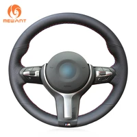 mewant black artificial leather steering wheel cover for bmw m sport f30 f31 f34 f10 f11 f07 x3 f25 f32 f33 f36 x1 f48 x2 f39
