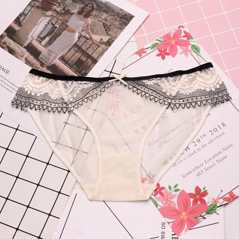 apricot SP& CITY, новинка, модное женское Прозрачное нижнее белье, сексуальные кружевные трусики-танга, стринги, эротическое белье, хлопковое нижнее белье, трусы - Цвет: apricot