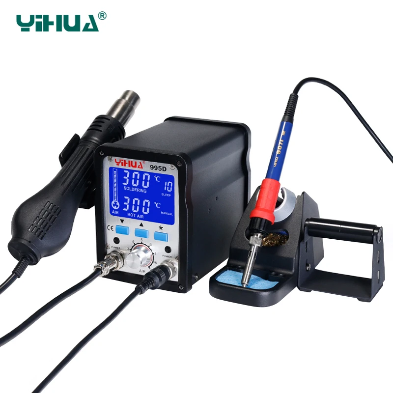 YIHUA 995D новое обновление 720 Вт паяльная станция 2 в 1 горячий воздух пистолет 60