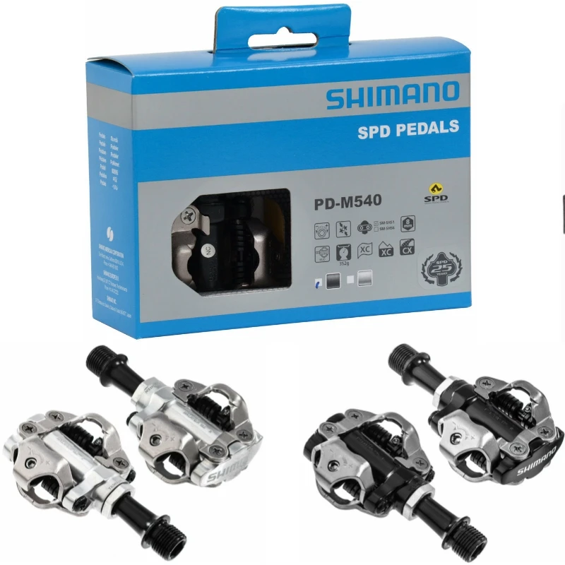 Shimano PD M540 педали черный/Серебряный MTB велосипеда байка самофиксирующиеся педаль