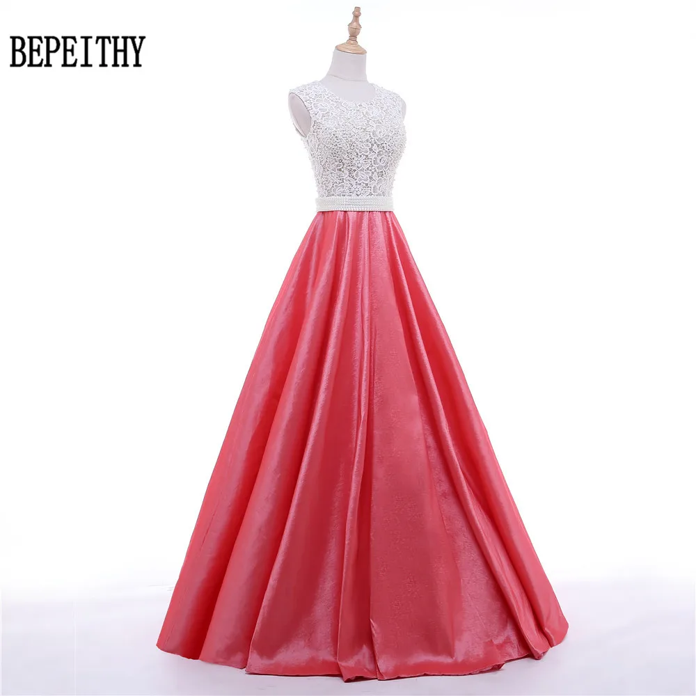 BEPEITHY vestido de festa Элегантное Атласное длинное платье Вечерние Элегантные на заказ Модные Арбузные новые платья для выпускного вечера
