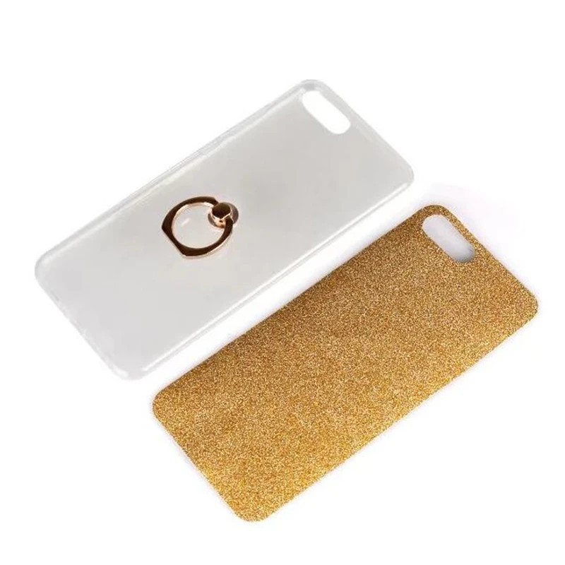 Cover Phone Case For Huawei Honor V10 V 10 View 5.99&quot TPU Silicone Gel Shell Shine Flash Glitter Powder Finger Ring Kickstand |