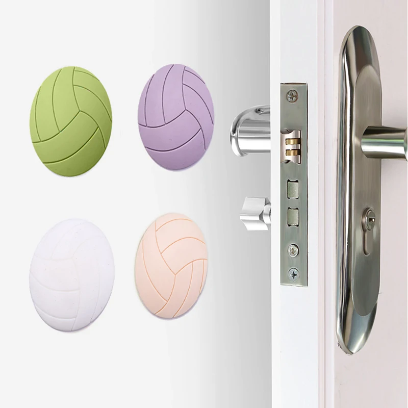 Soft Rubber Pad To Protect The Wall Or Floor Diy Self Adhesive Door Stopper Volleyball Modelling Door Fender Non-slip Stickers