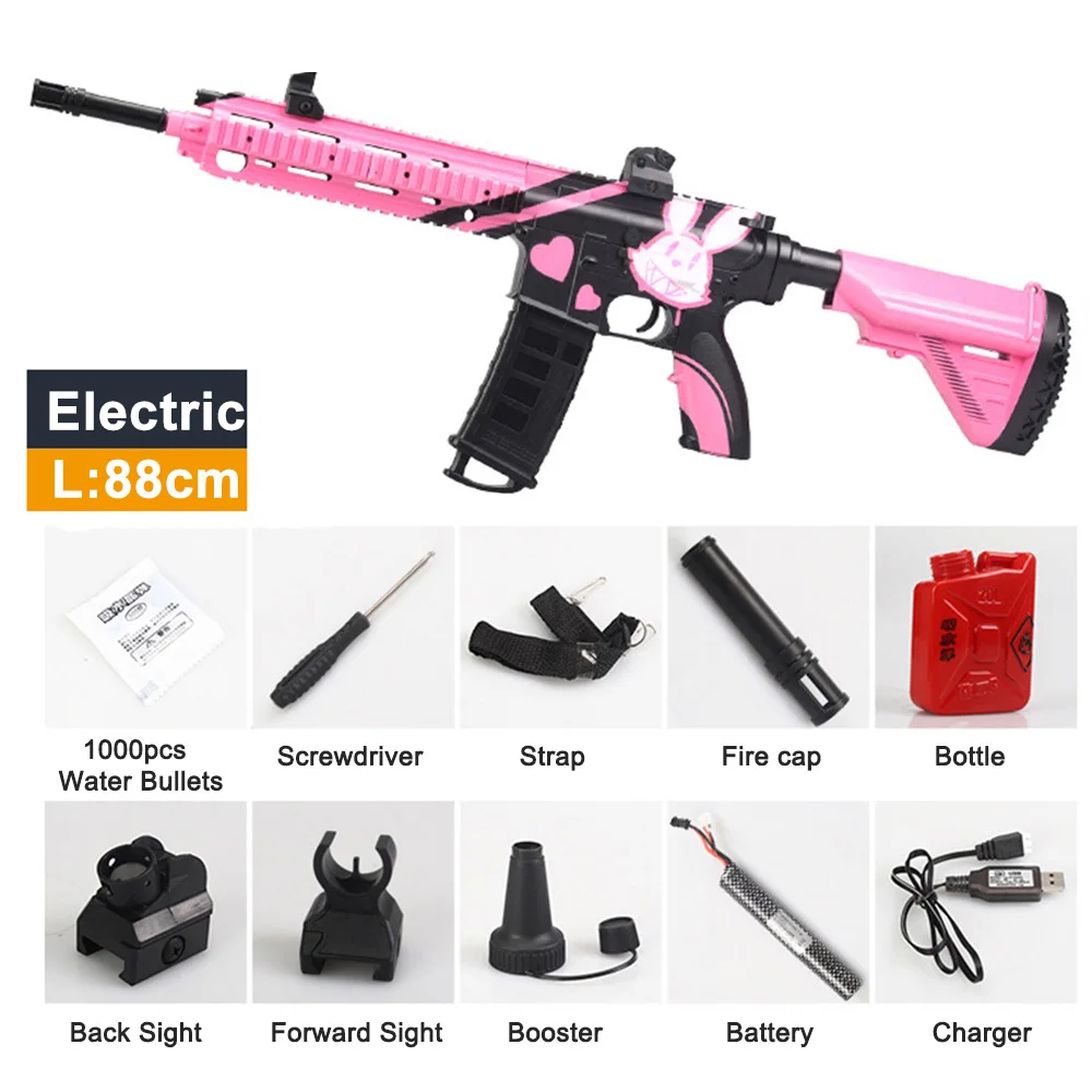 Pink Электрические игрушки M416 водный пистолет гелевый бластер гелевый шар страйкбол воздушные пистолеты Снайпер Автоматическая наружная стрельба игра игрушка для мальчиков и взрослых - Цвет: Pink