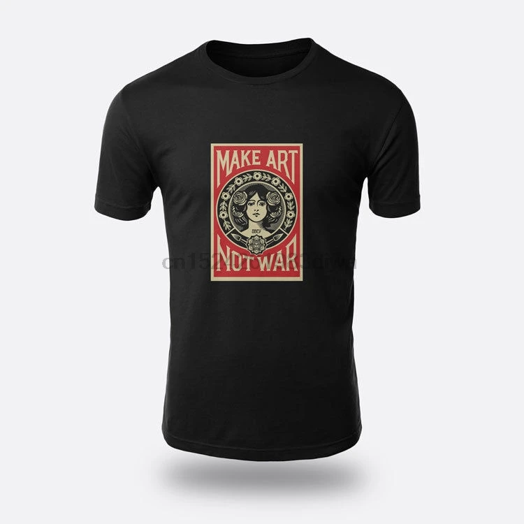 Мужские черные футболки с S 3XL Make Art Not War|Мужские футболки| |