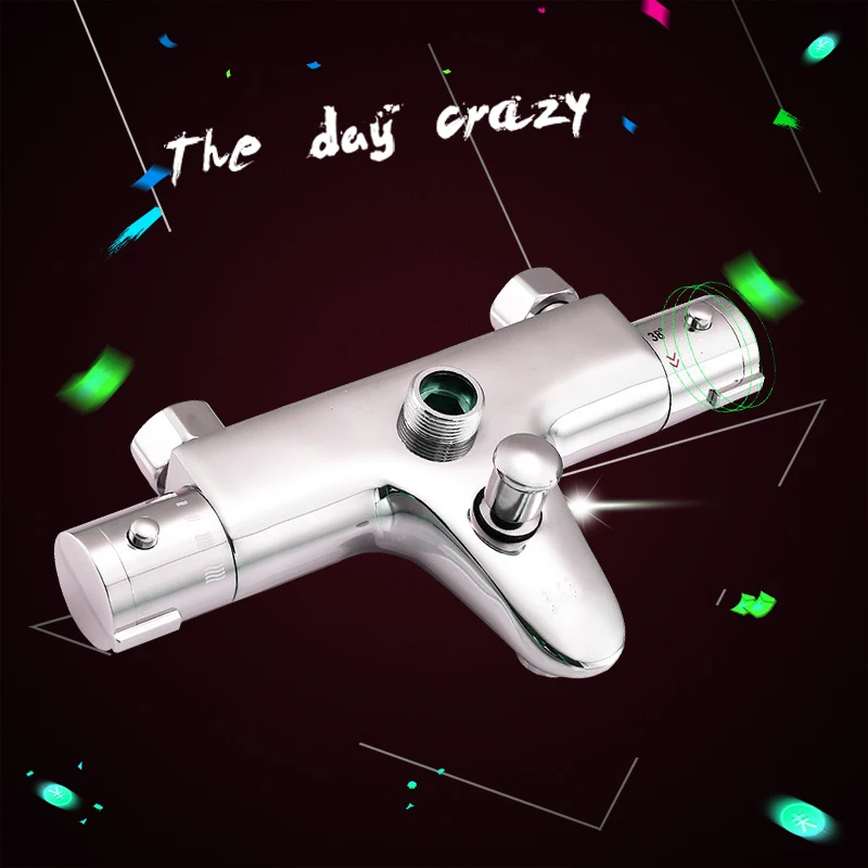 Термостатический смеситель для душа с контролем температуры кран настенным