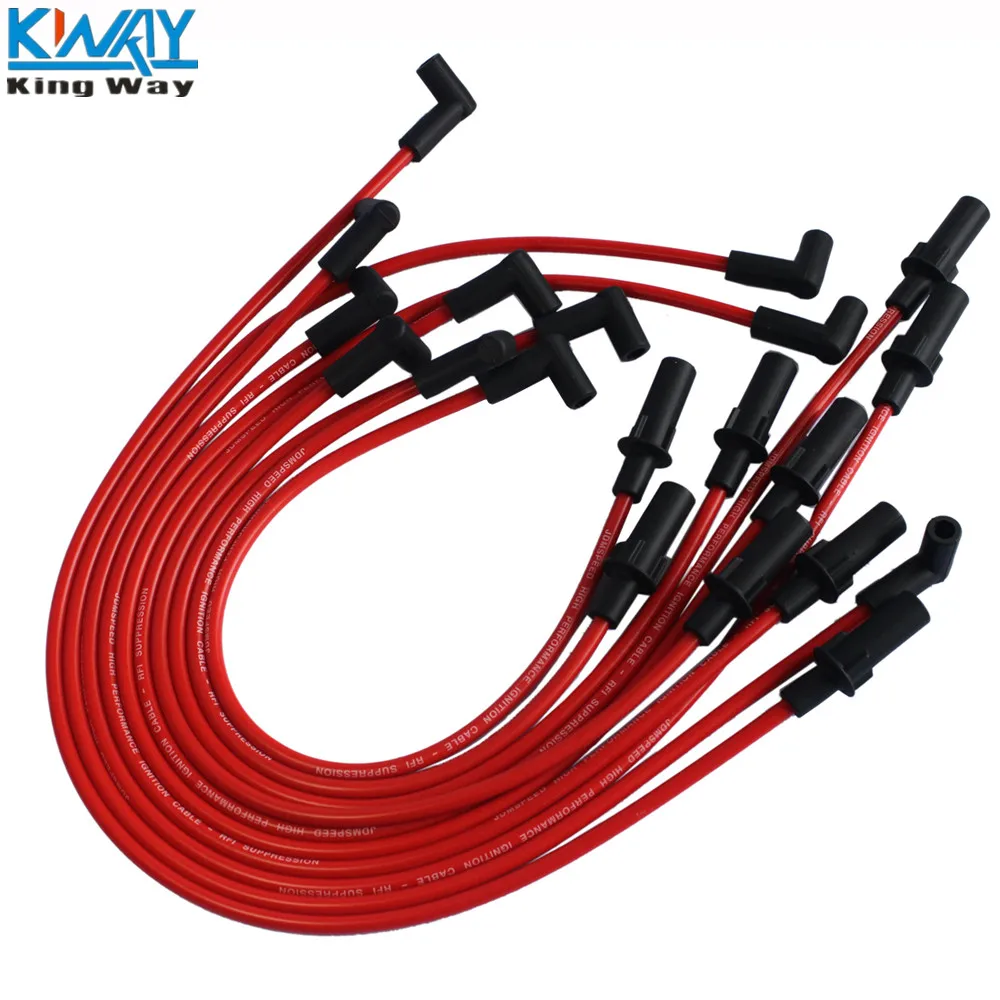 Бесплатная доставка King Way Performance Red Spark Plug провод Набор для 1990 2003 Dodge 1500 2500 3500
