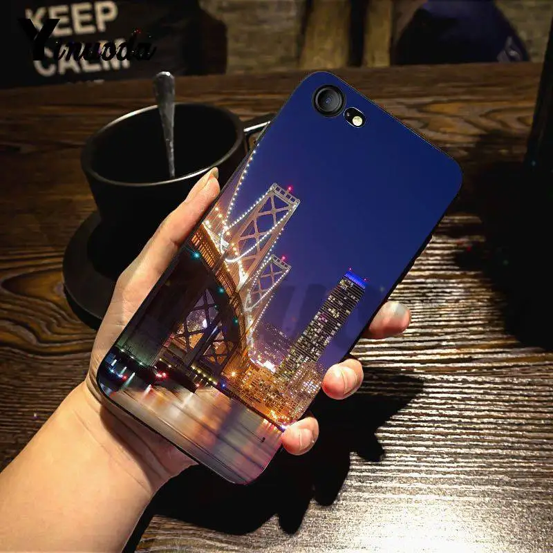 Чехол Yinuoda для iphone 7 6 X США города Сан Франциско строительный мост Роскошный чехол