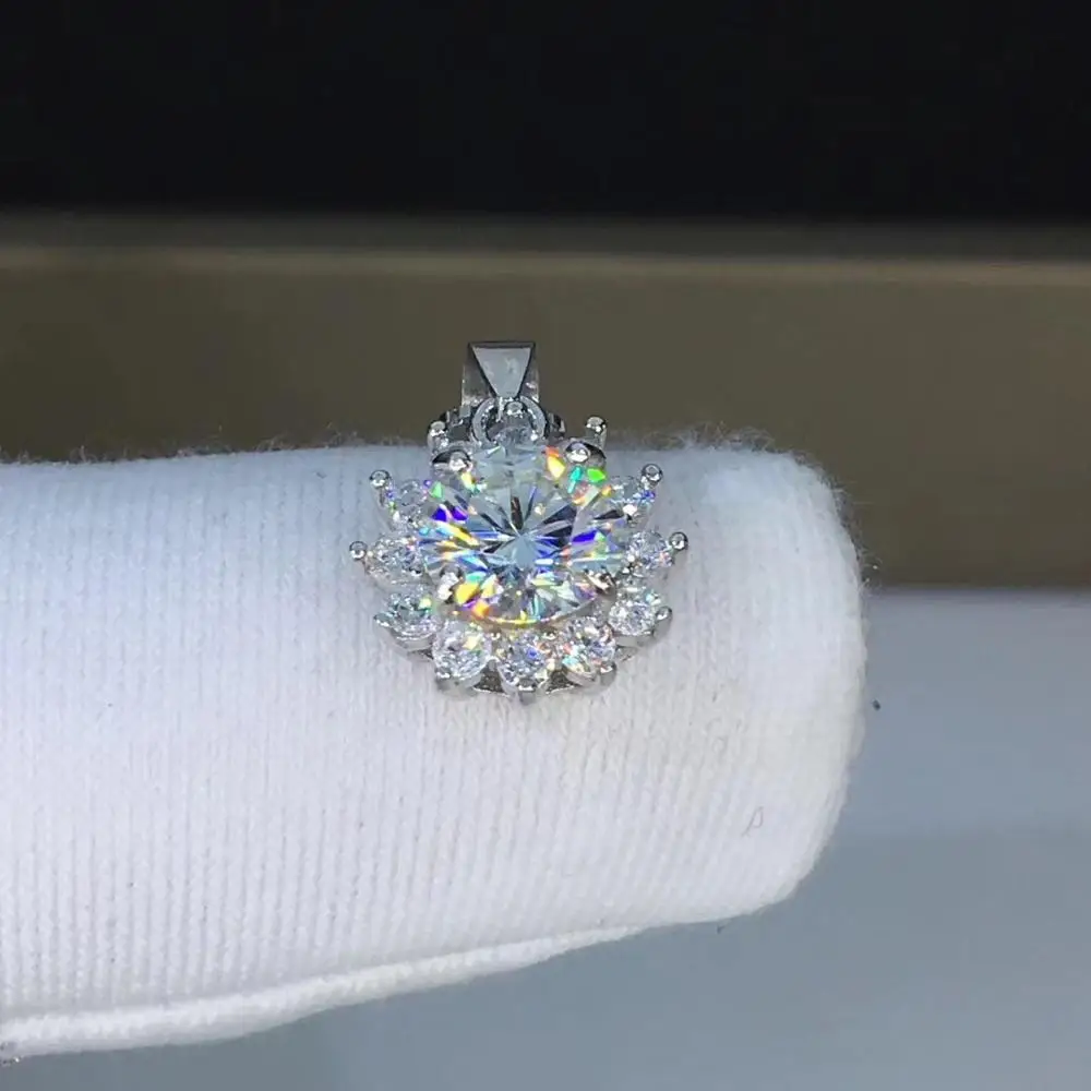 Круглые серебряные подвески из муассанита с изображением стихов еврей 1ct D VVS Роскошные подвески из муассанита Weding для женщин