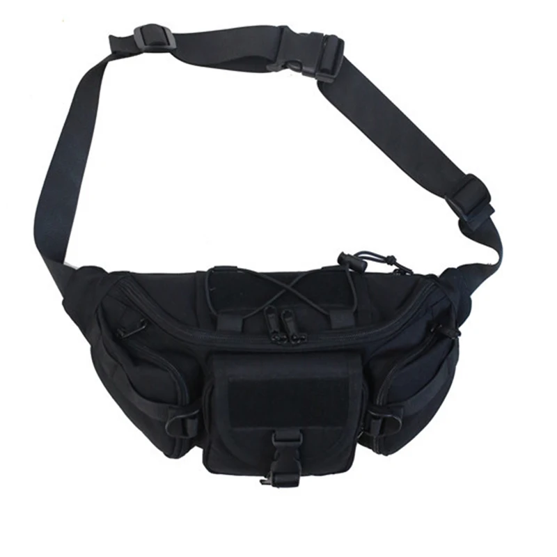 Black Waist bag Поясная сумка для мужчин, черные поясные сумки, поясная сумка, многофункциональная хип-посылка, нагрудная сумка из парусины, сумка через плечо - Цвет: Black Waist bag