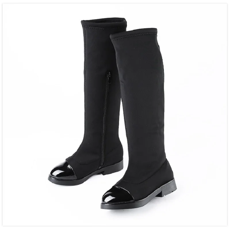 Сапоги на плоской подошве для девочек модная коллекция 2017 года модные детские