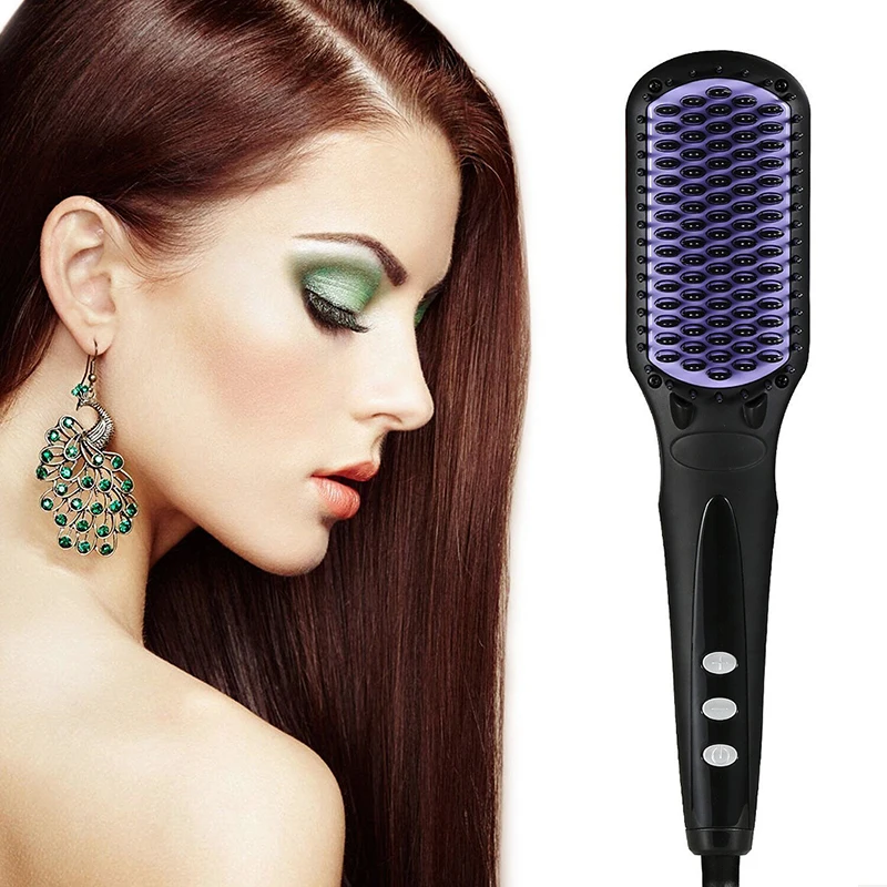 Профессиональный быстрый нагрев выпрямитель для волос Расческа плоский утюг