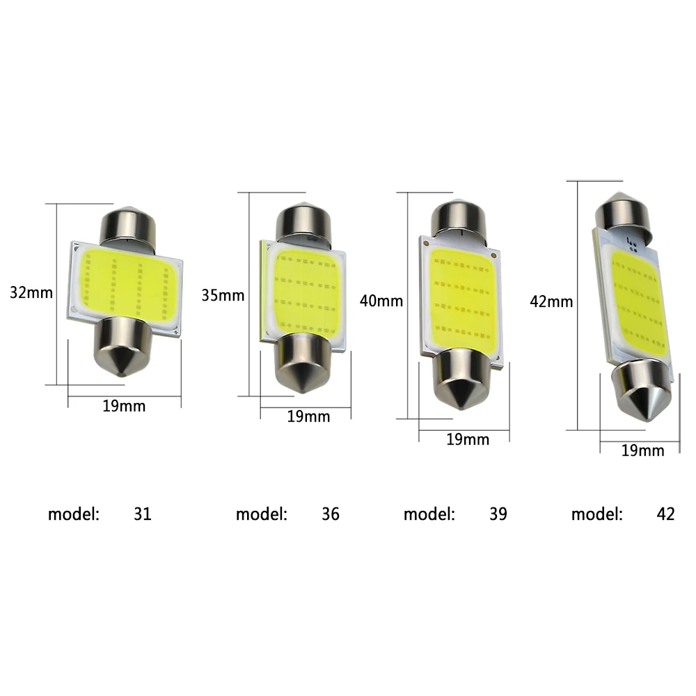 GEETANS 10 шт автомобильные лампочки C5W COB светодиодный 12v SMD 31 мм 36 39 42 купол с