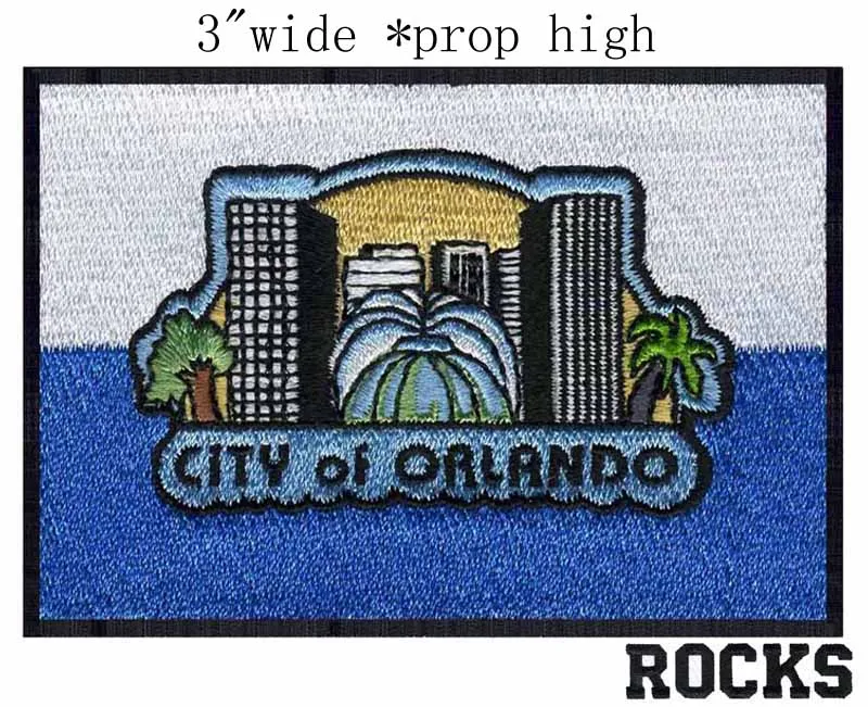 

Orlando, Florida флаг США 3 "Широкая вышивка патч для города/дерева/зданий