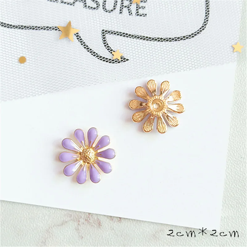 10 шт./лот металлические пуговицы в форме ромашки из сплава с каплями Детские