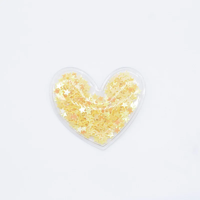 Yellow 50*45 мм наполнитель блестки аппликации сердце патчи для DIY одежды головные уборы торт Топпер заколки для волос Декор Аксессуары H05 - Цвет: Yellow