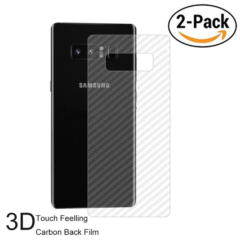 2 упаковки 3D углеродное волокно задняя пленка для Samsung Galaxy S9 + Note 8 S8 S7 Edge S6 Plus
