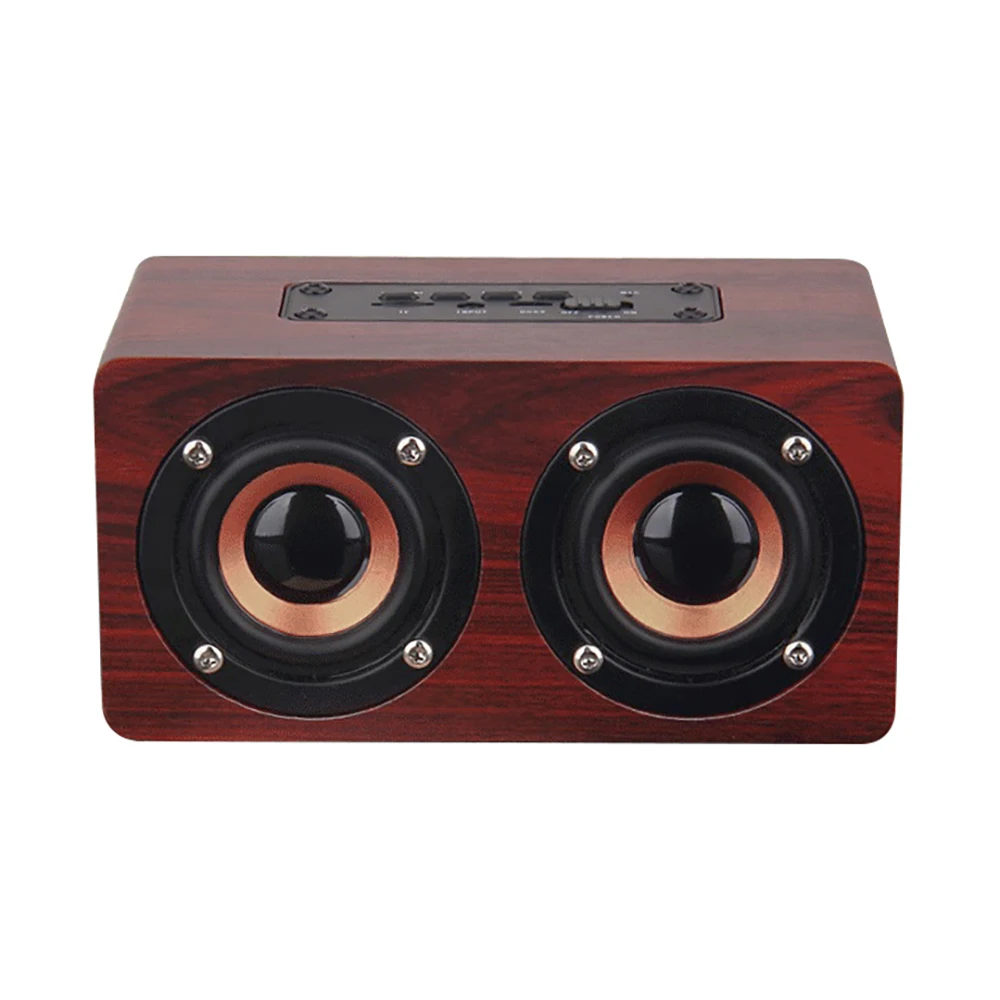 FDGAO портативный Bluetooth динамик Ретро деревянный HIFI беспроводной двойной динамик 3D объемный сабвуфер динамик поддержка TF MP3 плеер