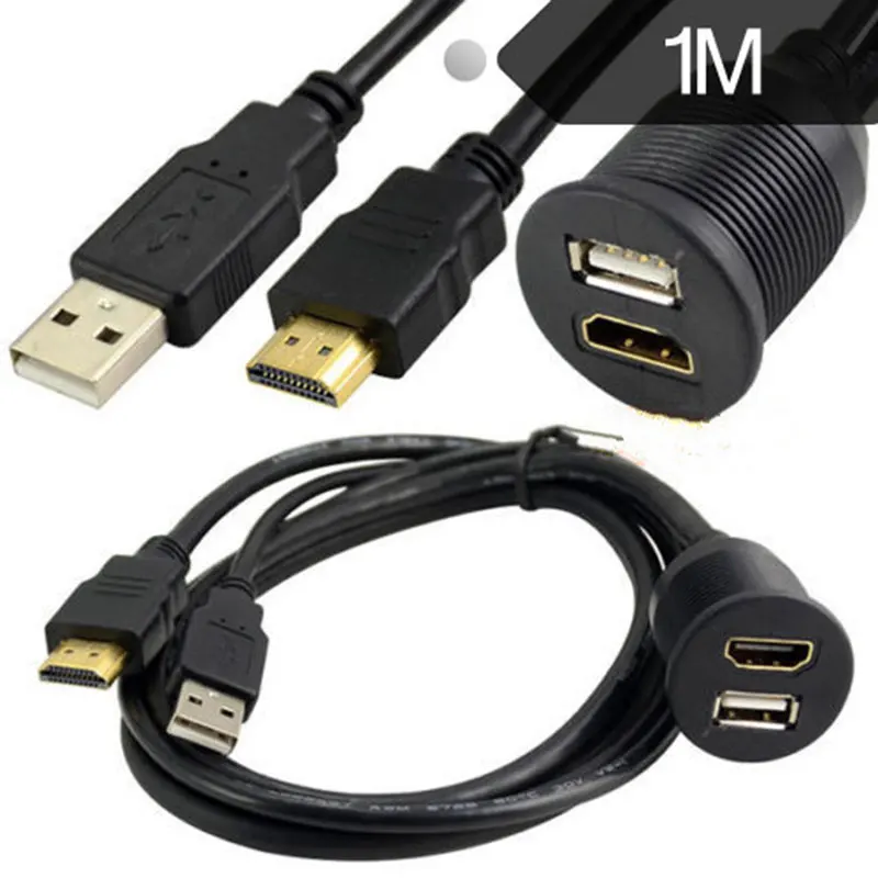 Автомобильное крепление для лодки USB A штекер к гнезду + HDMI свинцовый