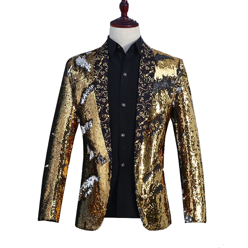 Мужской Блейзер блестящий блейзер с блестками синего зеленого черного красного