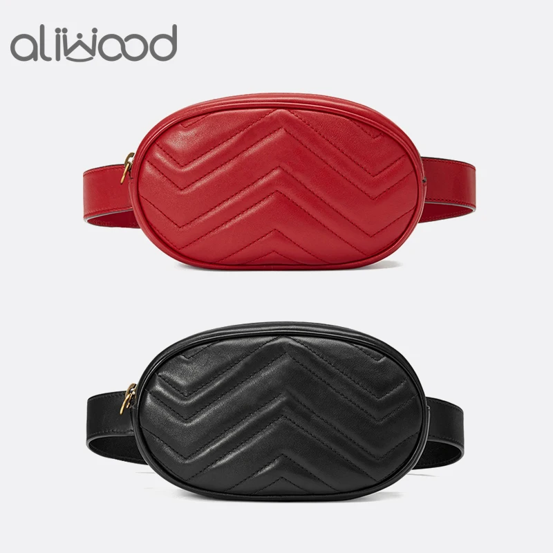 Aliwood 2023 Women Waist Chest Bag Fanny Packs Leather Handbag Famous Brands Luxury Designer Women Belt Bag High Quality Purse