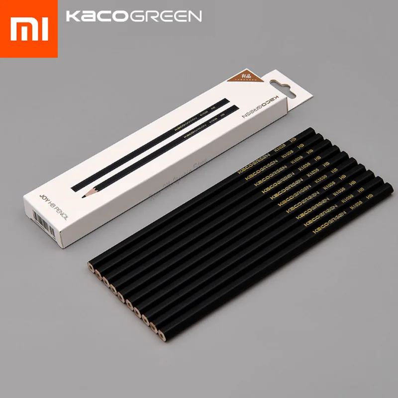 pencil 10 шт./компл. Xiaomi Kaco радость Yuehui HB карандаш деревянные карандаши Черный Шестигранник для рисования и записи офиса школы пишущий карандаш - Цвет: pencil
