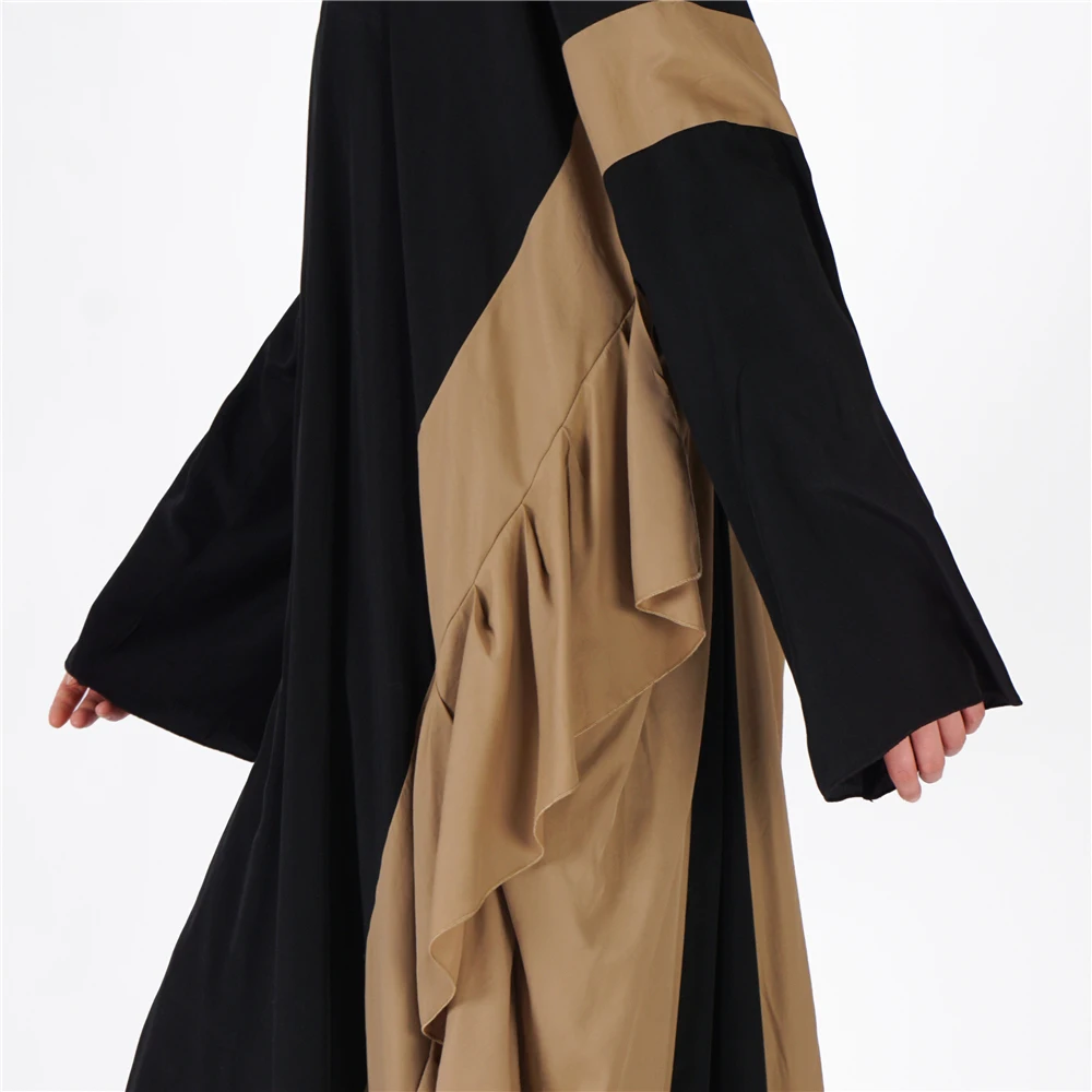 Мусульманское длинное платье Abaya Ramadan арабское полной длины с заплатками одежда