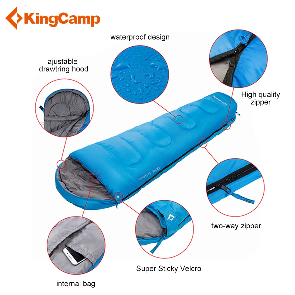 KingCamp Сверхлегкий портативный спальный мешок для мам кемпинга взрослых хлопковый