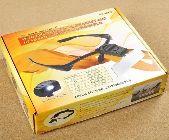 Лупа со светодиодной подсветкой для ремонта ювелирных изделий и часов ободок с