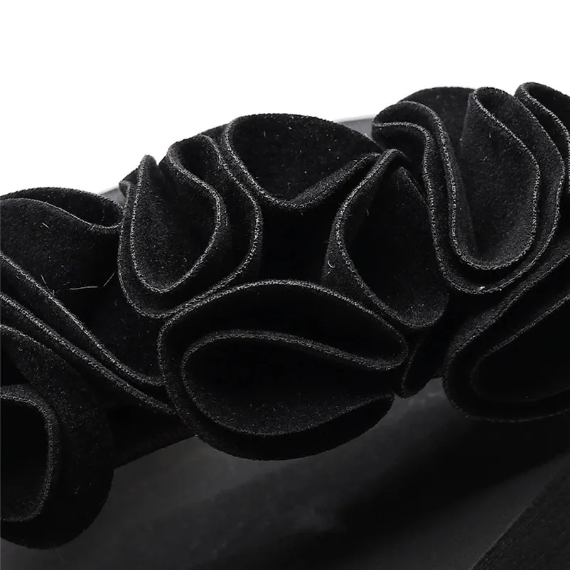 Шлепанцы женские с цветочным принтом Нескользящие на танкетке пляжные тапочки