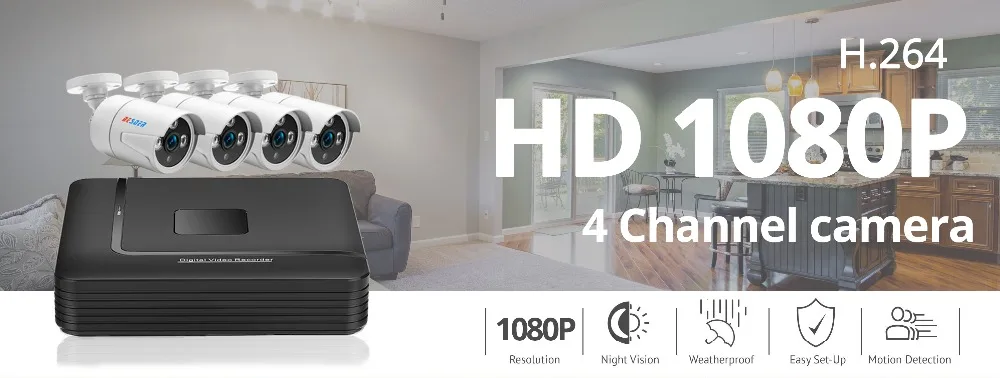 Besder 1080P POE Комплект видеонаблюдения 4CH NVR cctv камера системы 4 шт. 2,0 МП 1920*1080 Всепогодная CCTV ip-камера безопасности