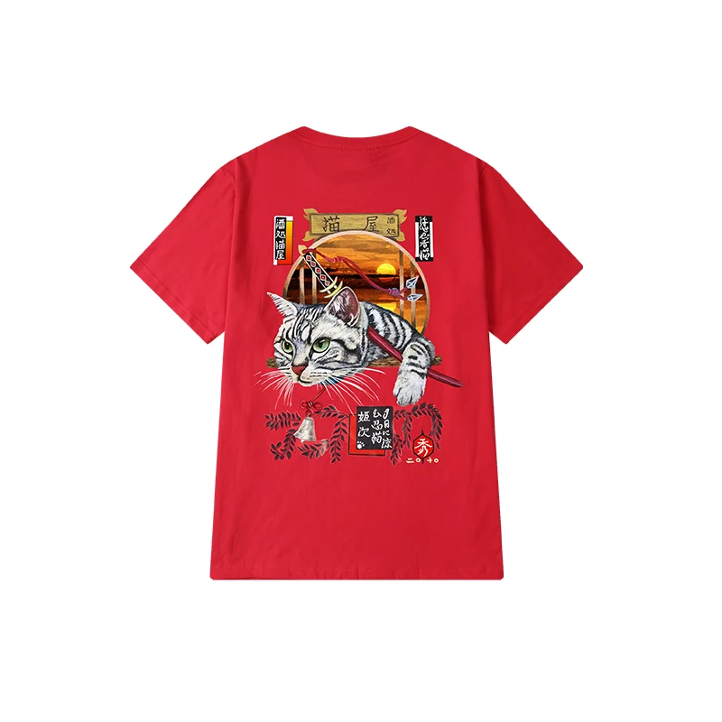 Nelly 2019 Summer Cat Print Ladies Hip Hop Short-sleeved Shirt Harajuku Round Neck Cotton High Quality Animal T-shirt Tee | Женская