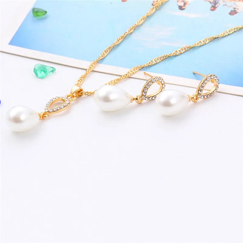 PINKSEE роскошные свадебные хрустальные стразы имитация жемчуга ожерелье висячие