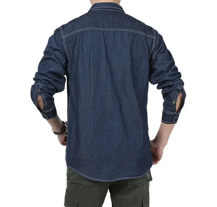 Одежда 2018 весна осень модные мужские джинсовые рубашки Camisa Hombre размера плюс с