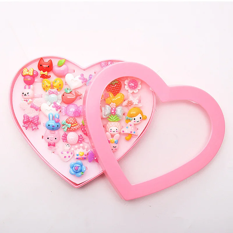 

Girls Ring Jewel Cartoon Animal Styled Rings with Heart Shape Storage Case YH-17