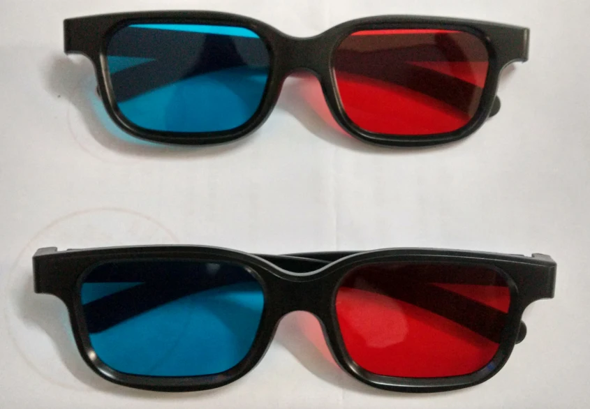 Пластиковые 3d очки в рамке красные синие 2 шт./лот|3d glasses|3d vision glasses3d glasses tv |