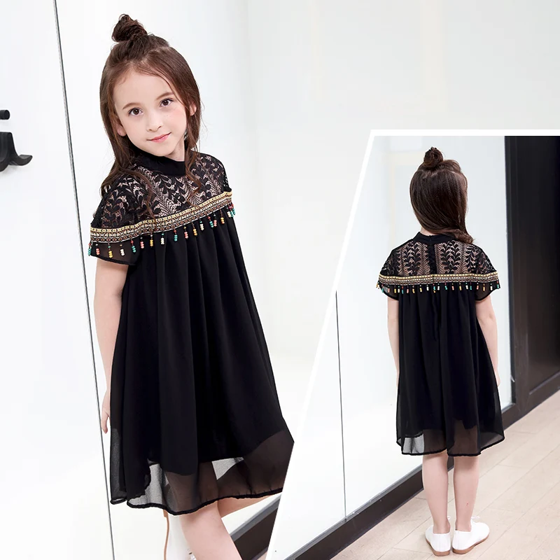 Летнее платье для девочек новинка 2018 Детские этнические платья с вышивкой в