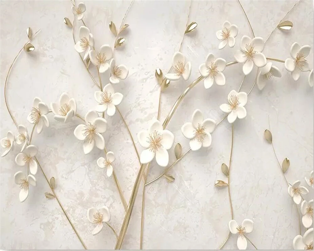 3d обои Beibehang белая слива фотообои для гостиной стен 3 d