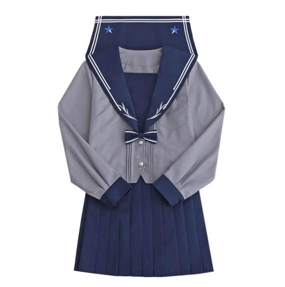 Sailor Suit Japanese School Student Girl Cosplay Costume Long Sleeve Pleated Skirt | Тематическая одежда и униформа