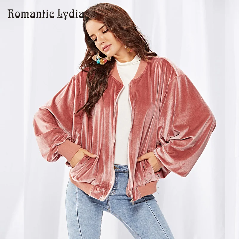 

Autumn 2018 Parkas Jackets Women Winter Shiny Pink Velvet Coats Female Cotton Winter Jacket Womens Outwear Coat