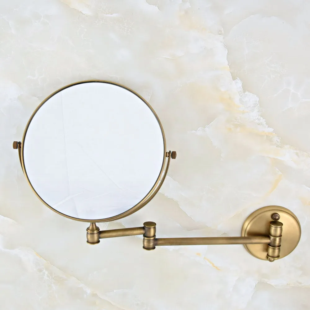 

Antique Brass Bathroom Shaving Beauty Makeup Magnify Mirror Dual Side Wall Mounted / Bathroom Accessory mba635