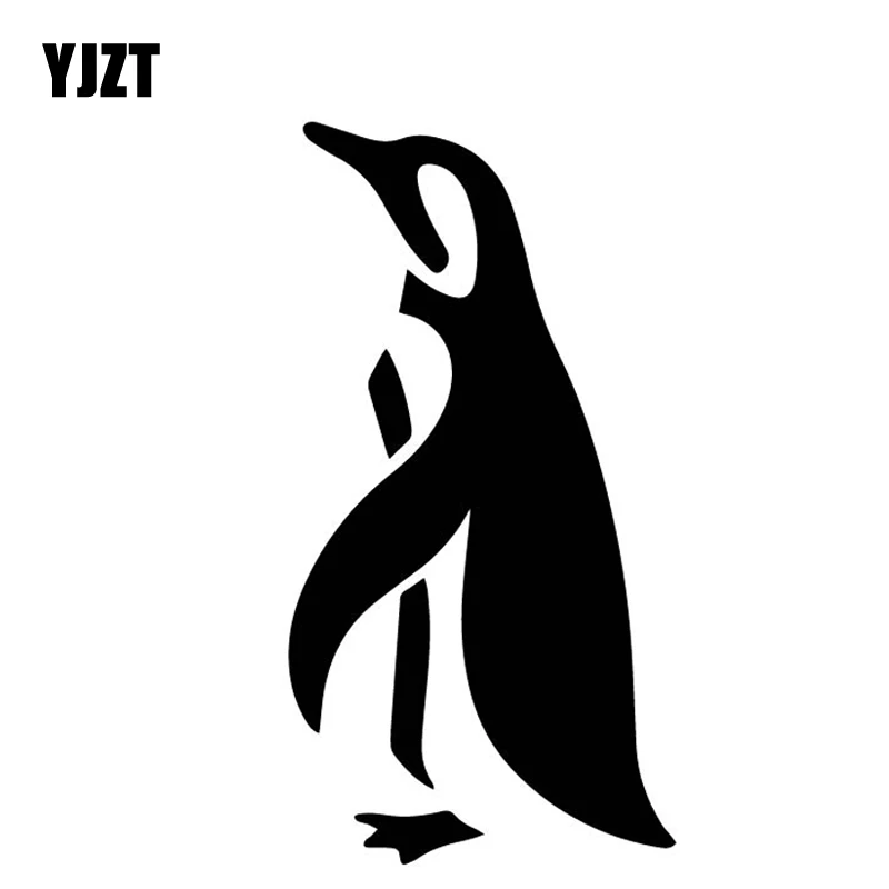 

YJZT 8,5 см * 16,3 см милый пингвин мультфильм наклейки для автомобиля Декор кузова автомобиля виниловая наклейка черный/серебристый C4-1224