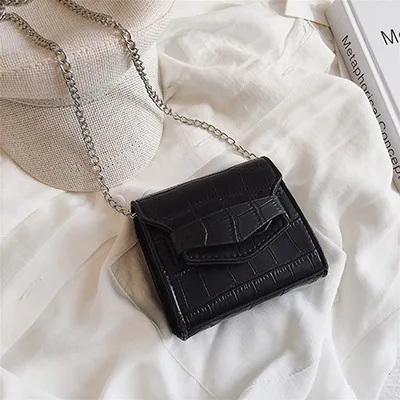 Black-A Винтажные сумки через плечо из кожи аллигатора для женщин, повседневная сумка-мессенджер с узором «крокодиловая кожа», женские сумочки из искусственной кожи, маленькая сумка с клапаном - Цвет: Black-A