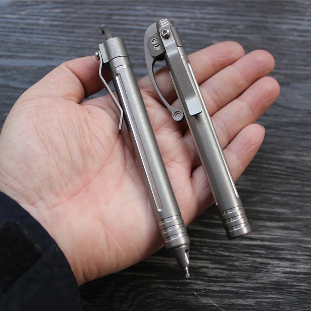 EDC Шестерня титановая тактическая ручка сифон для письма карманная мини
