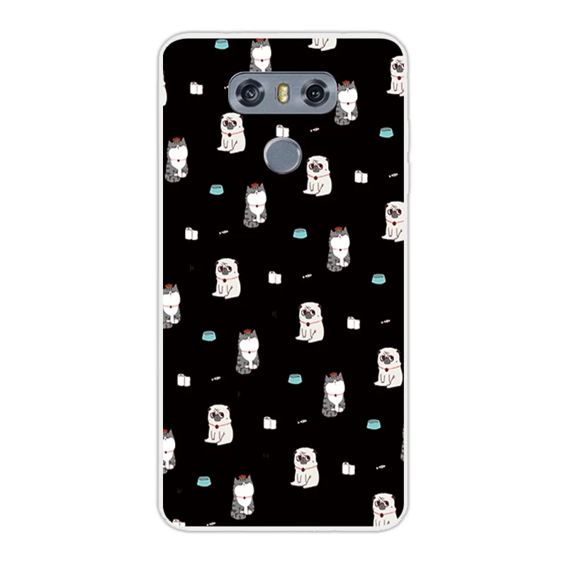 Модный ТПУ мягкий силиконовый Темный чехол для телефона LG G6 5 7 дюйма Ультратонкий