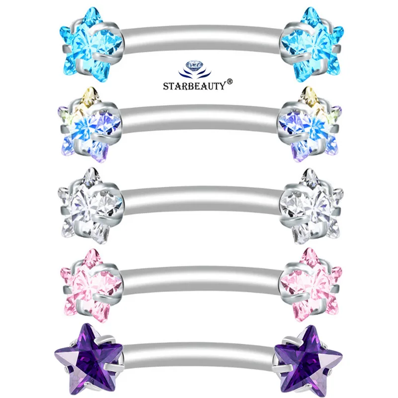 Starbeauty 1 шт. 2x8 мм Синий Bijoux Star пирсинг для бровей пупка labart 16 г кольцо живота белая