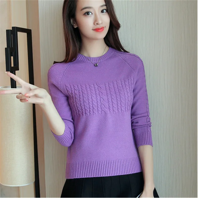 Women sweater Autumn High collar Knit Pullover Long-sleeved Short Sweater Casual Plus size Spring Clothing A149 | Женская одежда